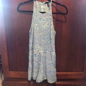 Aqua blue romper with pockets